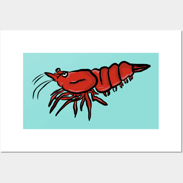 Cherry Shrimp Wall Art by RoserinArt